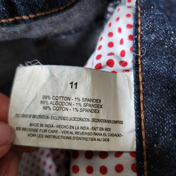 GLO JEANS FLARE Dark Wash Denim Blue Jeans Small Bell Bottom Flare Jeans Size 11 - Picture 14 of 14